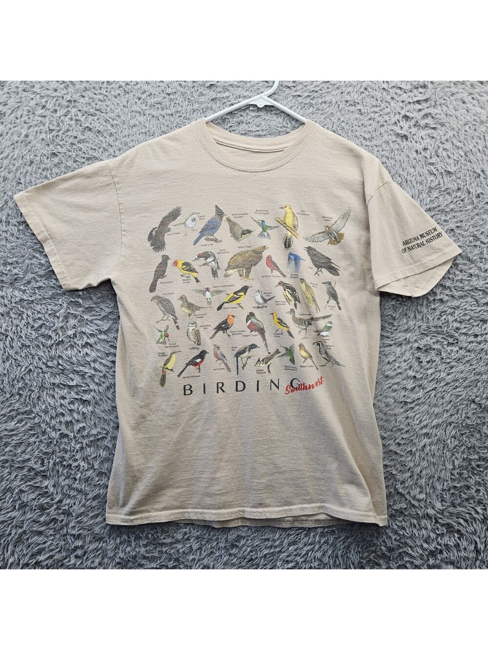 Birding T Shirt Southwest Arizona Museum Natural History Men Medium 100% Cotton